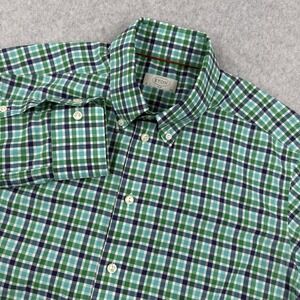 Eton Shirt Mens 42 16.5 Green Plaid Slim Fit‎ Button Down Long Sleeve Preppy